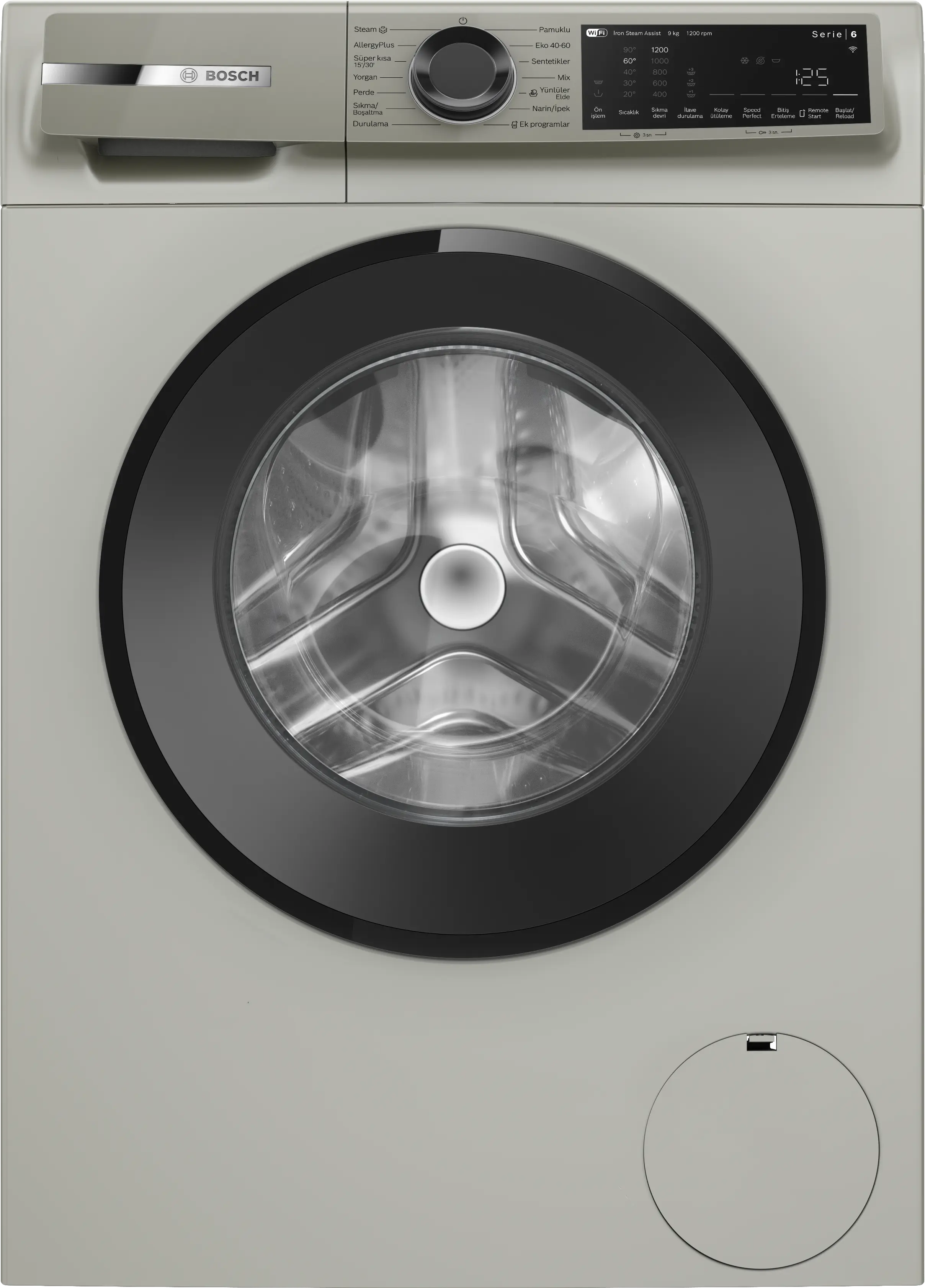 Bosch WGK242ZXTR 9 Kg 1200 Devir Home Connect Çamaşır Makinesi İnox