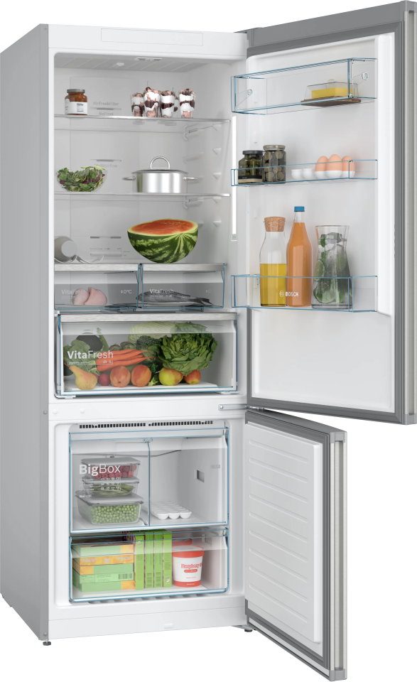 BOSCH KGN55CIE0N Alttan Donduruculu Buzdolabı 186 x 70 cm Kolay temizlenebilir Inox, No Frost