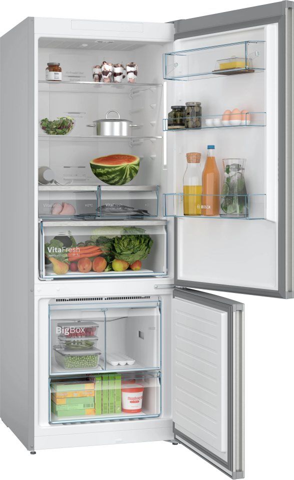 BOSCH KGN55CIE0N Alttan Donduruculu Buzdolabı 186 x 70 cm Kolay temizlenebilir Inox, No Frost