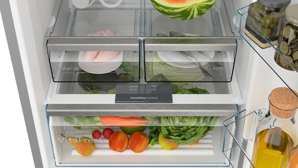 BOSCH KGN55CIE0N Alttan Donduruculu Buzdolabı 186 x 70 cm Kolay temizlenebilir Inox, No Frost