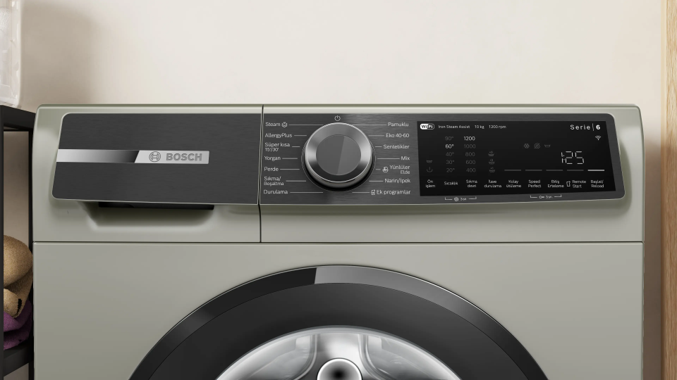 Bosch WGK252ZXTR 10 Kg 1200 Devir Home Connect Çamaşır Makinesi İnox