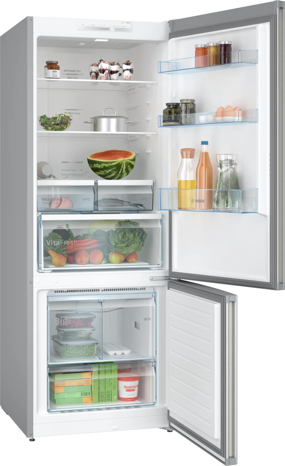 BOSCH KGN55VIE0N Alttan Donduruculu Buzdolabı 186 x 70 cm Kolay temizlenebilir Inox, No Frost