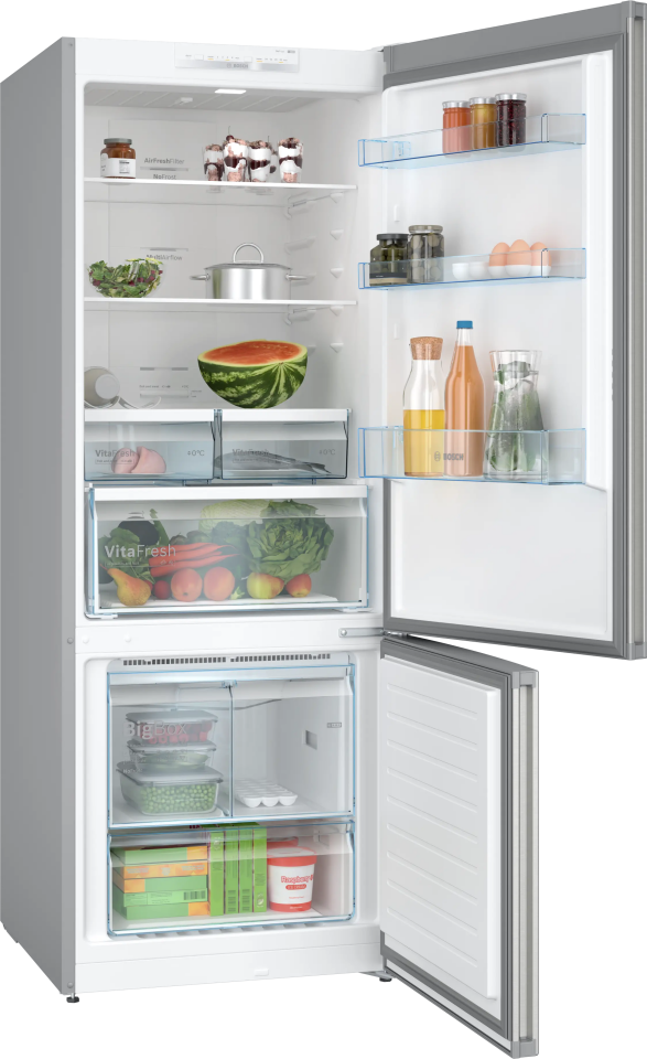 BOSCH KGN55VIE0N Alttan Donduruculu Buzdolabı 186 x 70 cm Kolay temizlenebilir Inox, No Frost