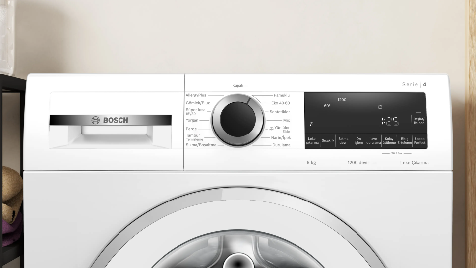 Bosch WGA242X3TR 9 KG 1200 Devir Çamaşır Makinesi Beyaz