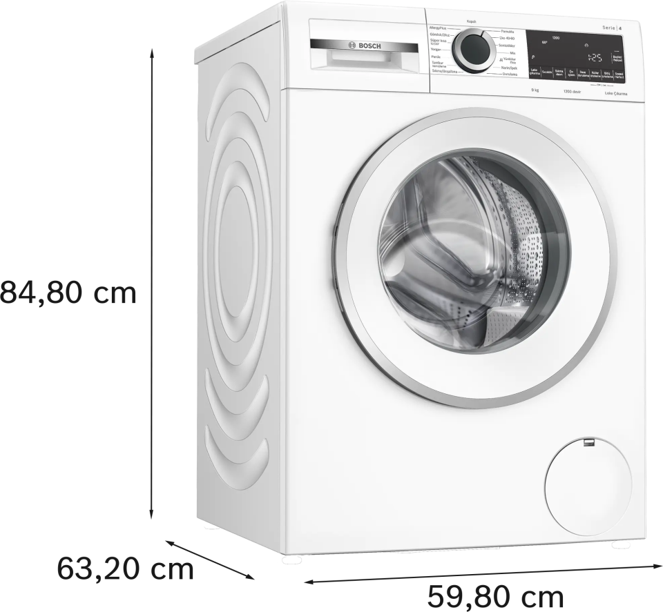 Bosch WGA242X3TR 9 KG 1200 Devir Çamaşır Makinesi Beyaz