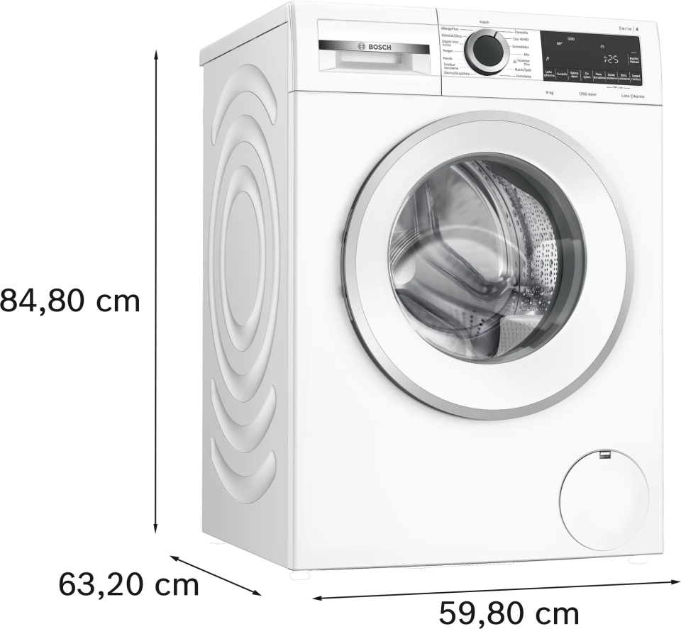 Bosch WGA242X3TR 9 KG 1200 Devir Çamaşır Makinesi Beyaz