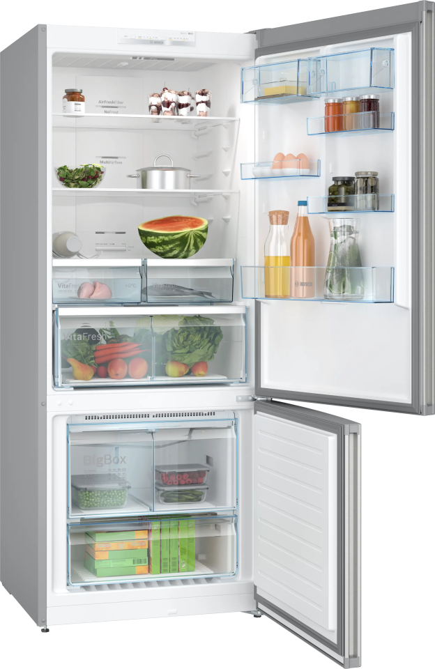 BOSCH KGN76VIE0N Alttan Donduruculu Buzdolabı 186 x 75 cm Kolay temizlenebilir Inox, No Frost