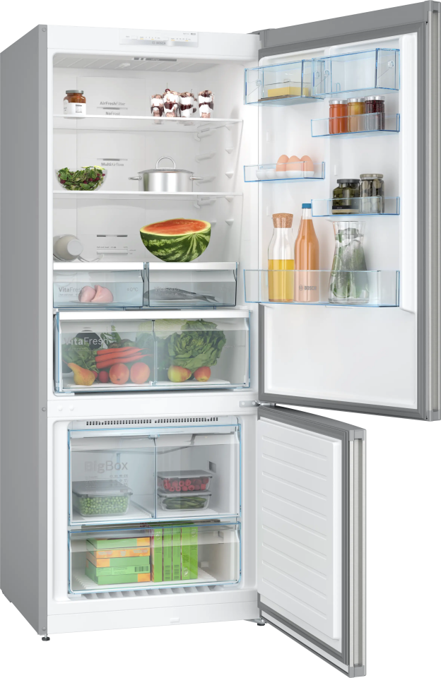 BOSCH KGN76VIE0N Alttan Donduruculu Buzdolabı 186 x 75 cm Kolay temizlenebilir Inox, No Frost