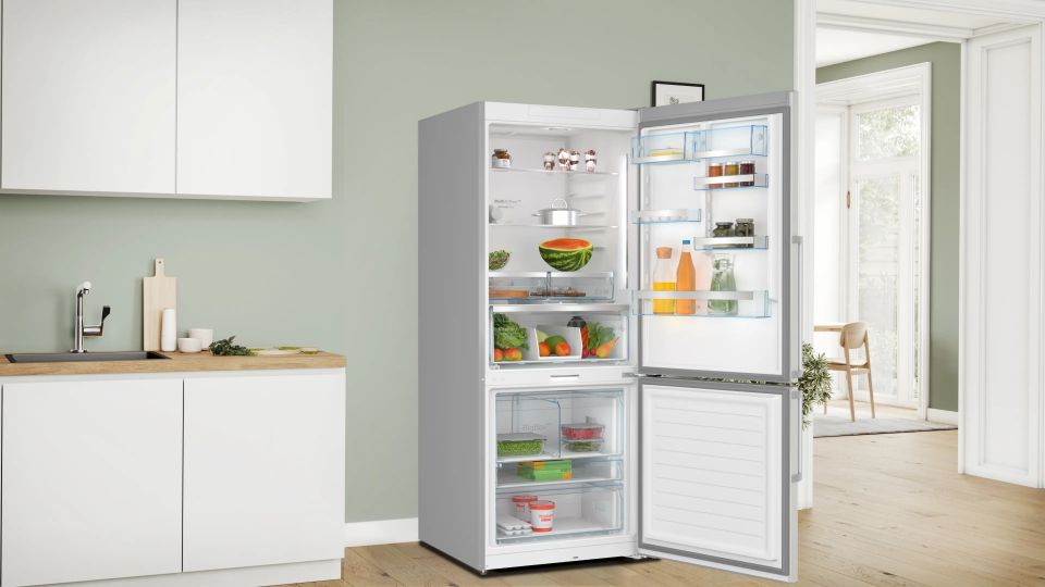 BOSCH KGP76AIC0N Alttan Donduruculu Buzdolabı 186 x 75 cm Kolay temizlenebilir Inox,  No Frost