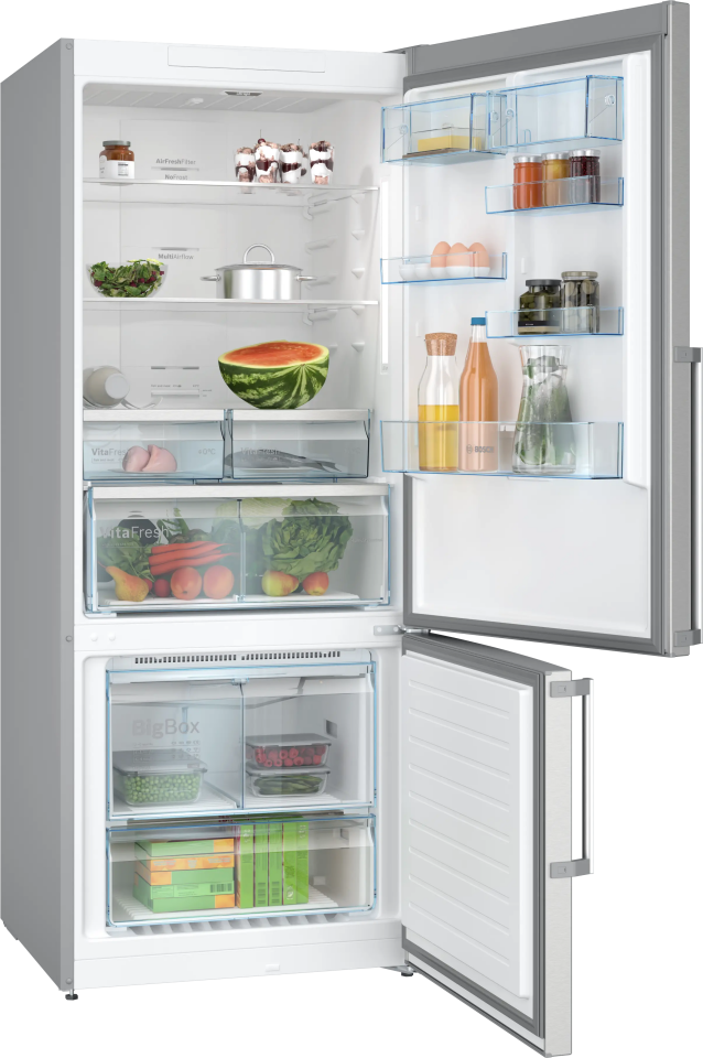 BOSCH KGN76CIE0N Alttan Donduruculu Buzdolabı 186 x 75 cm Kolay temizlenebilir Inox, No Frost