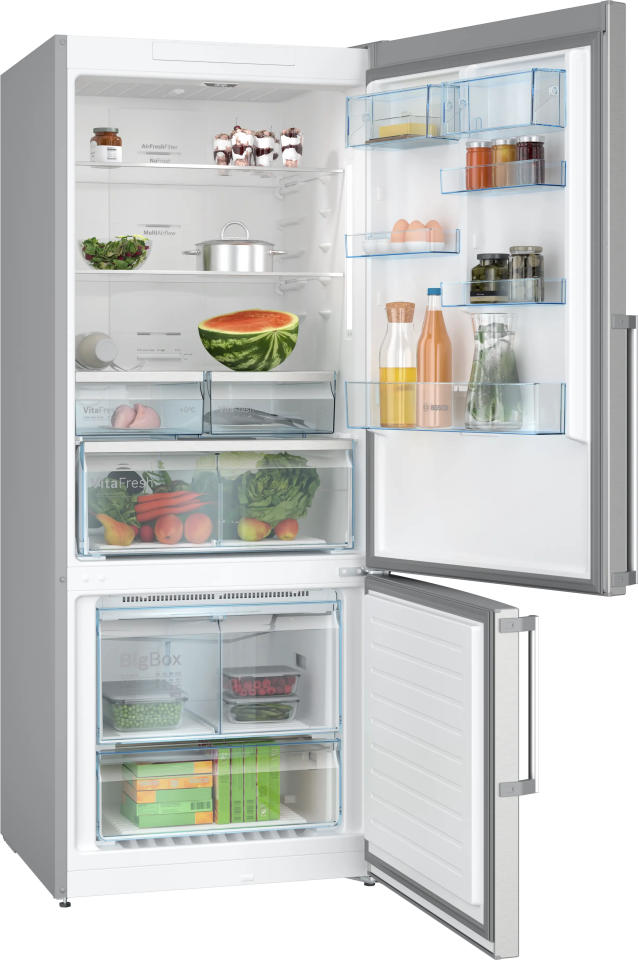 BOSCH KGN76CIE0N Alttan Donduruculu Buzdolabı 186 x 75 cm Kolay temizlenebilir Inox, No Frost