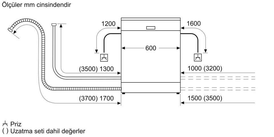 Bosch SMS6EKW63T 6 Programlı Home Connect Bulaşık Makinesi Beyaz
