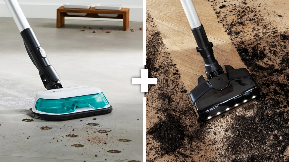 Bosch BCS71HYG1 2'si 1 arada Süpürme ve Silme Unlimited 7 ProHygienic Aqua Beyaz