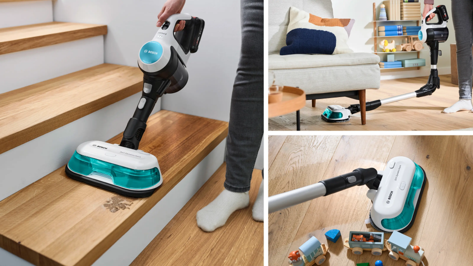 Bosch BCS71HYG1 2'si 1 arada Süpürme ve Silme Unlimited 7 ProHygienic Aqua Beyaz