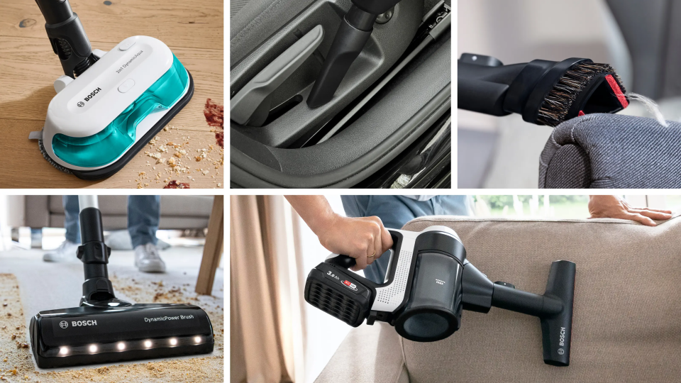Bosch BCS71HYG1 2'si 1 arada Süpürme ve Silme Unlimited 7 ProHygienic Aqua Beyaz