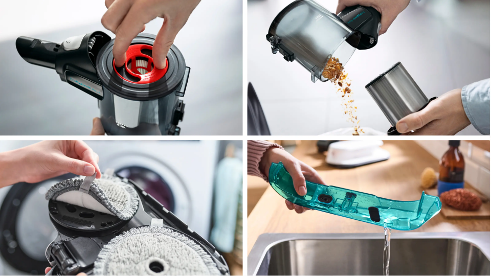 Bosch BCS71HYG1 2'si 1 arada Süpürme ve Silme Unlimited 7 ProHygienic Aqua Beyaz