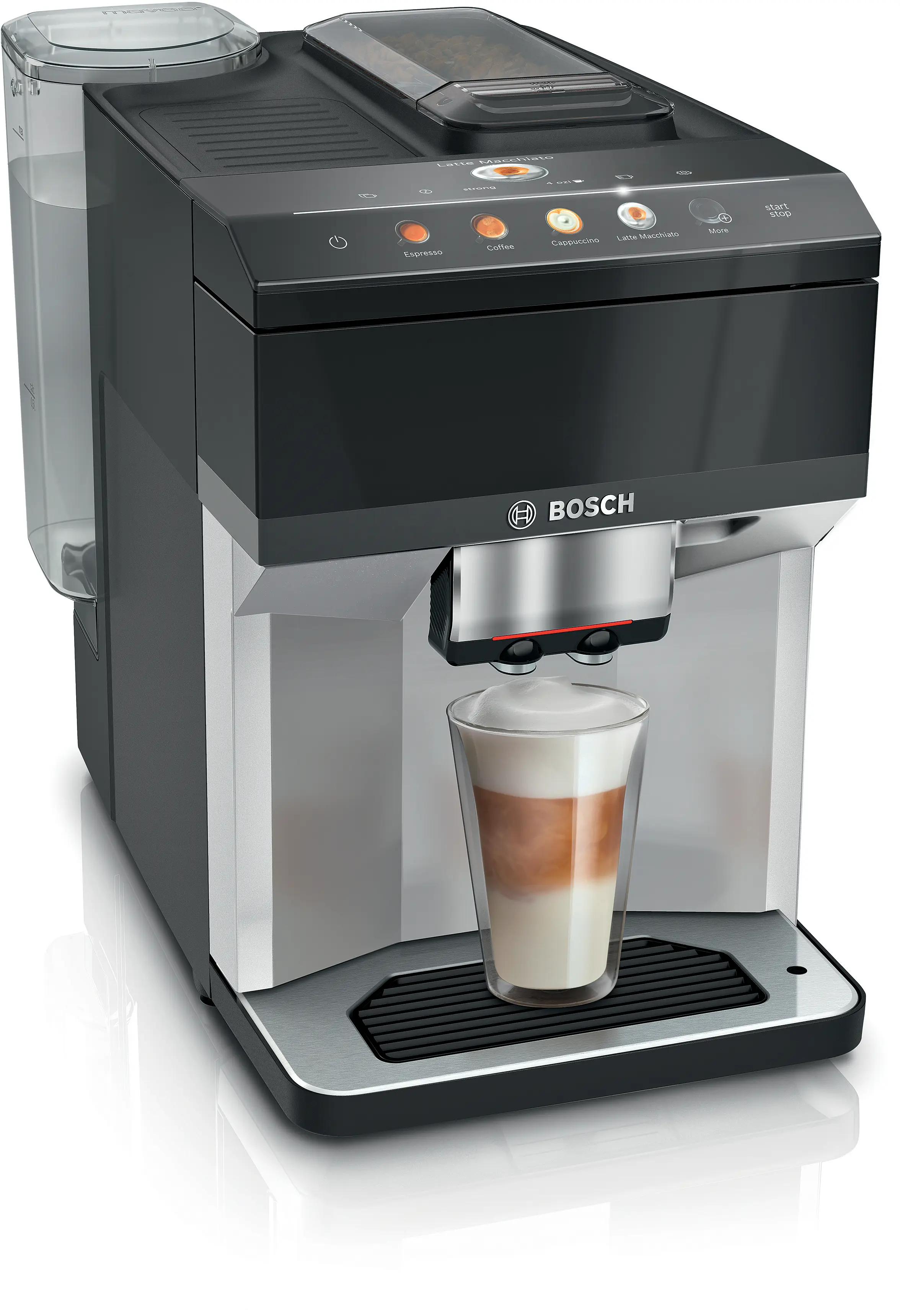 Bosch TPE40307 Tam Otomatik Kahve Makinesi VeroCafe Metalik inoks gümüş, Piyano siyah