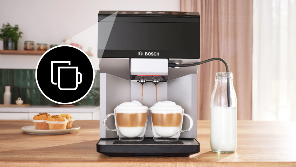 Bosch TPE40307 Tam Otomatik Kahve Makinesi VeroCafe Metalik inoks gümüş, Piyano siyah