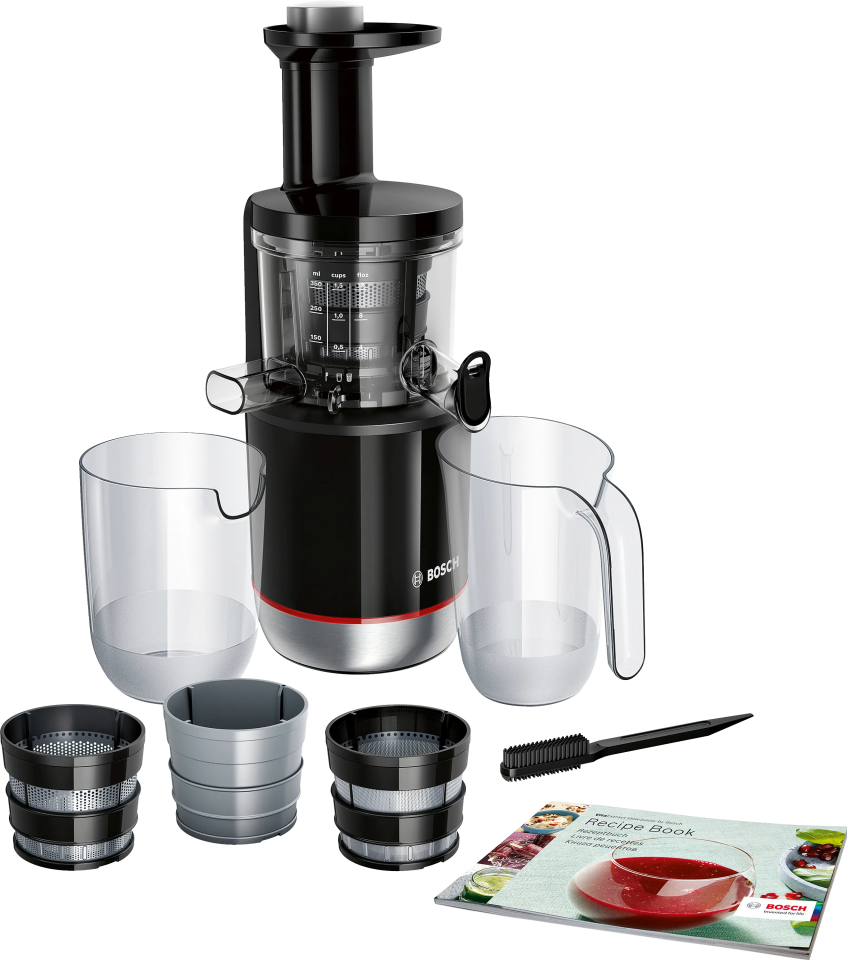 Bosch MESM731M VitaExtract Yavaş Sıkım Katı Meyve Sıkacağı VitaExtract 150 W Siyah, Paslanmaz çelik