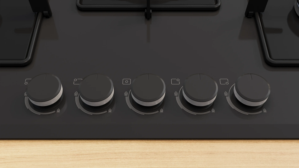 Bosch PNQ7B6P30O Gazlı Ocak 75 cm Sert cam, Siyah