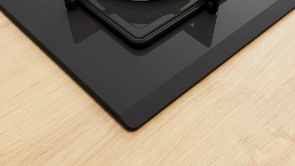 Bosch POP7C6P30O Gazlı Ocak 67 cm Sert cam, Siyah