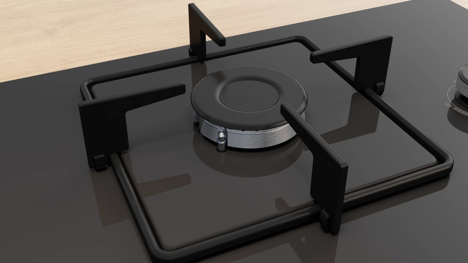 Bosch POP7C6P30O Gazlı Ocak 67 cm Sert cam, Siyah