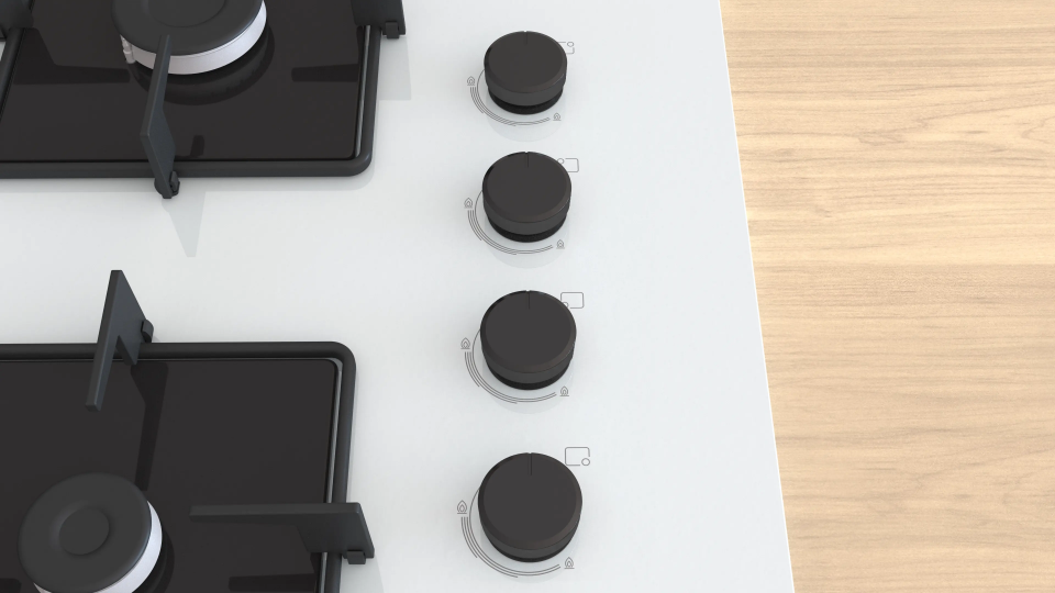 Bosch POP7C2P31O Gazlı Ocak 67 cm Sert cam, Beyaz