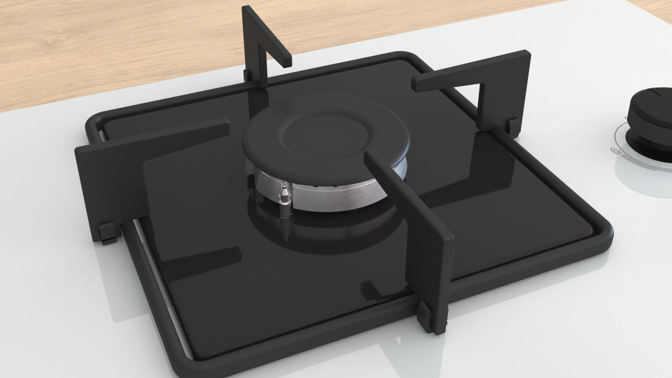 Bosch POP7C2P31L Gazlı Ocak 67 cm Sert cam, Beyaz