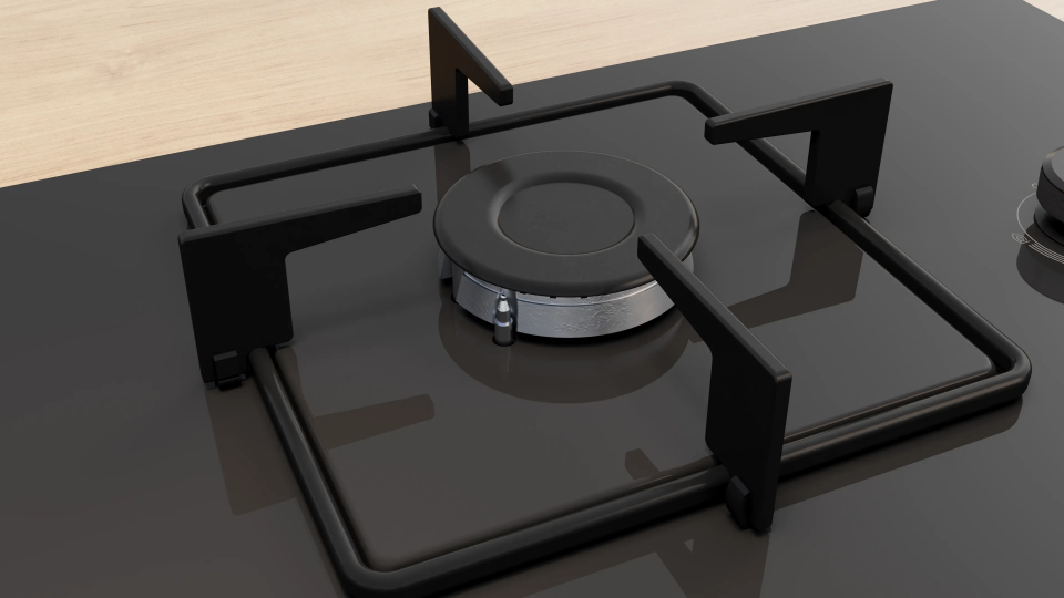 Bosch POP7C6P31L  Gazlı Ocak 67 cm Sert cam, Siyah