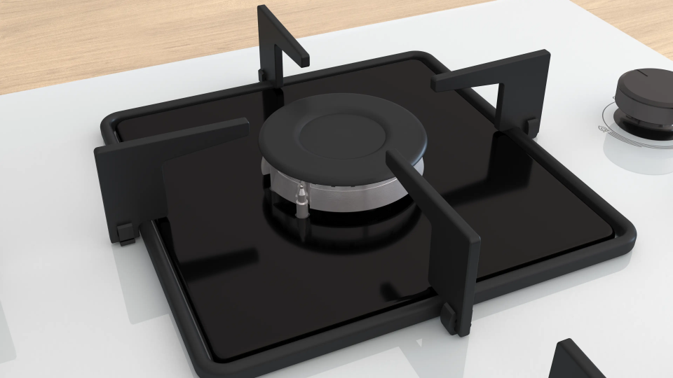 Bosch POP6C2P31O Gazlı Ocak 60 cm Sert cam, Beyaz