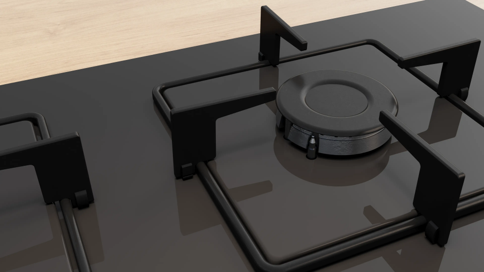 Bosch POP6C6P30O Gazlı Ocak 60 cm Sert cam, Siyah