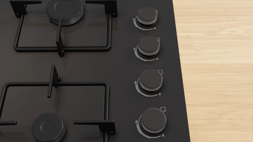 Bosch POP6C6P30L Gazlı Ocak 60 cm Sert cam, Siyah