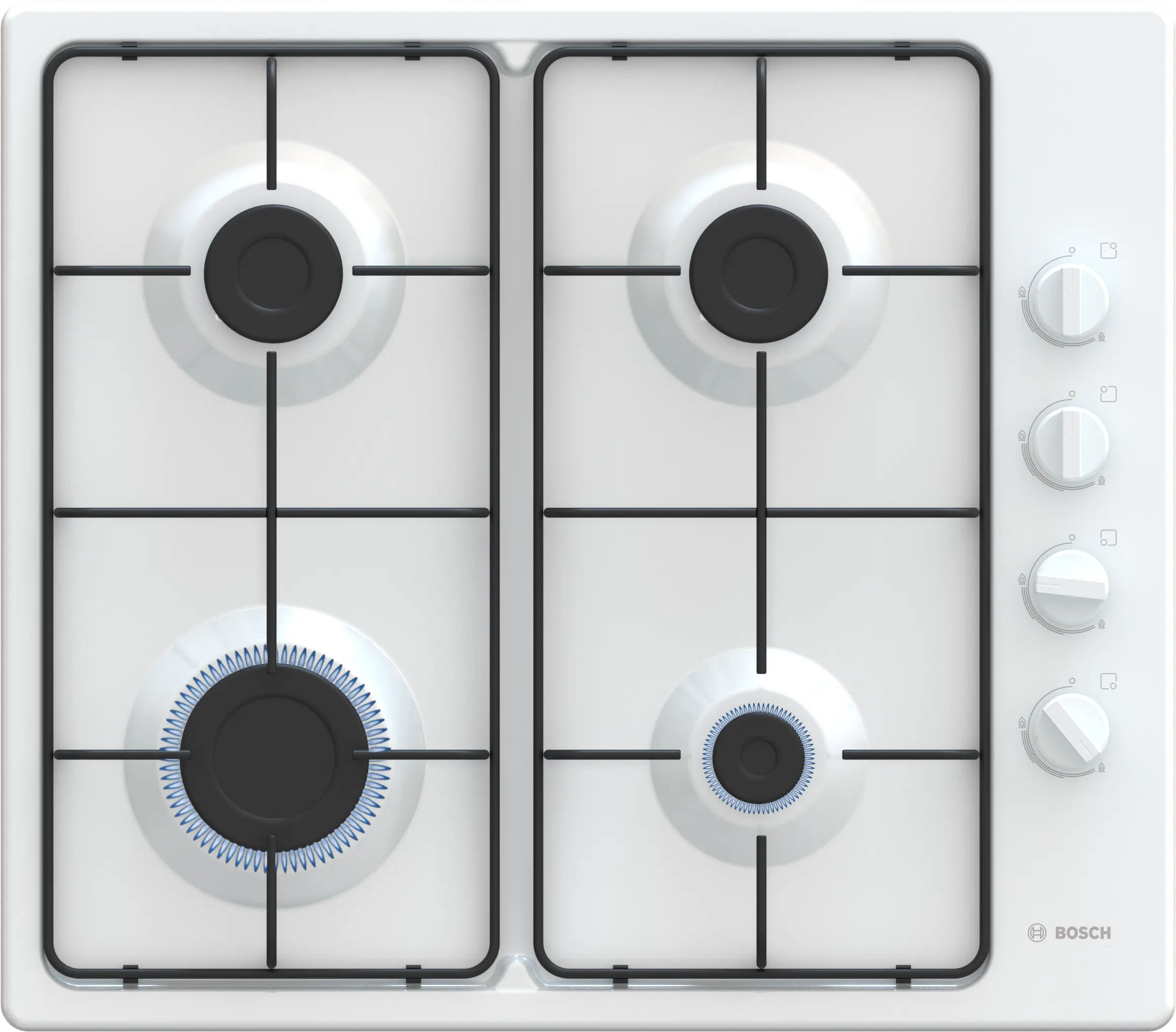 Bosch PBP6C2K80O Gazlı Ocak 60 cm Emaye, Beyaz