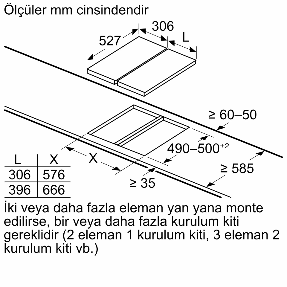 Bosch PKF375CA2E Elektrikli Domino Ocak 30 cm Çerçeveli Montaj