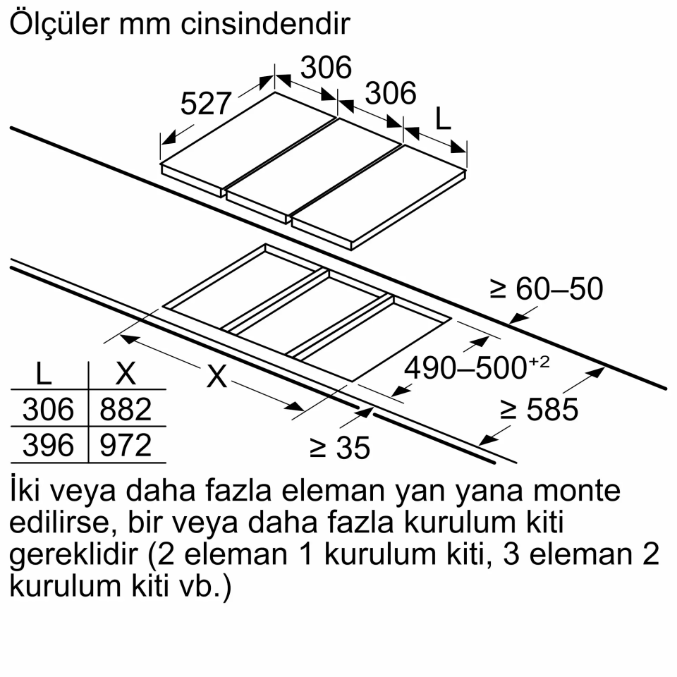 Bosch PKF375CA2E Elektrikli Domino Ocak 30 cm Çerçeveli Montaj