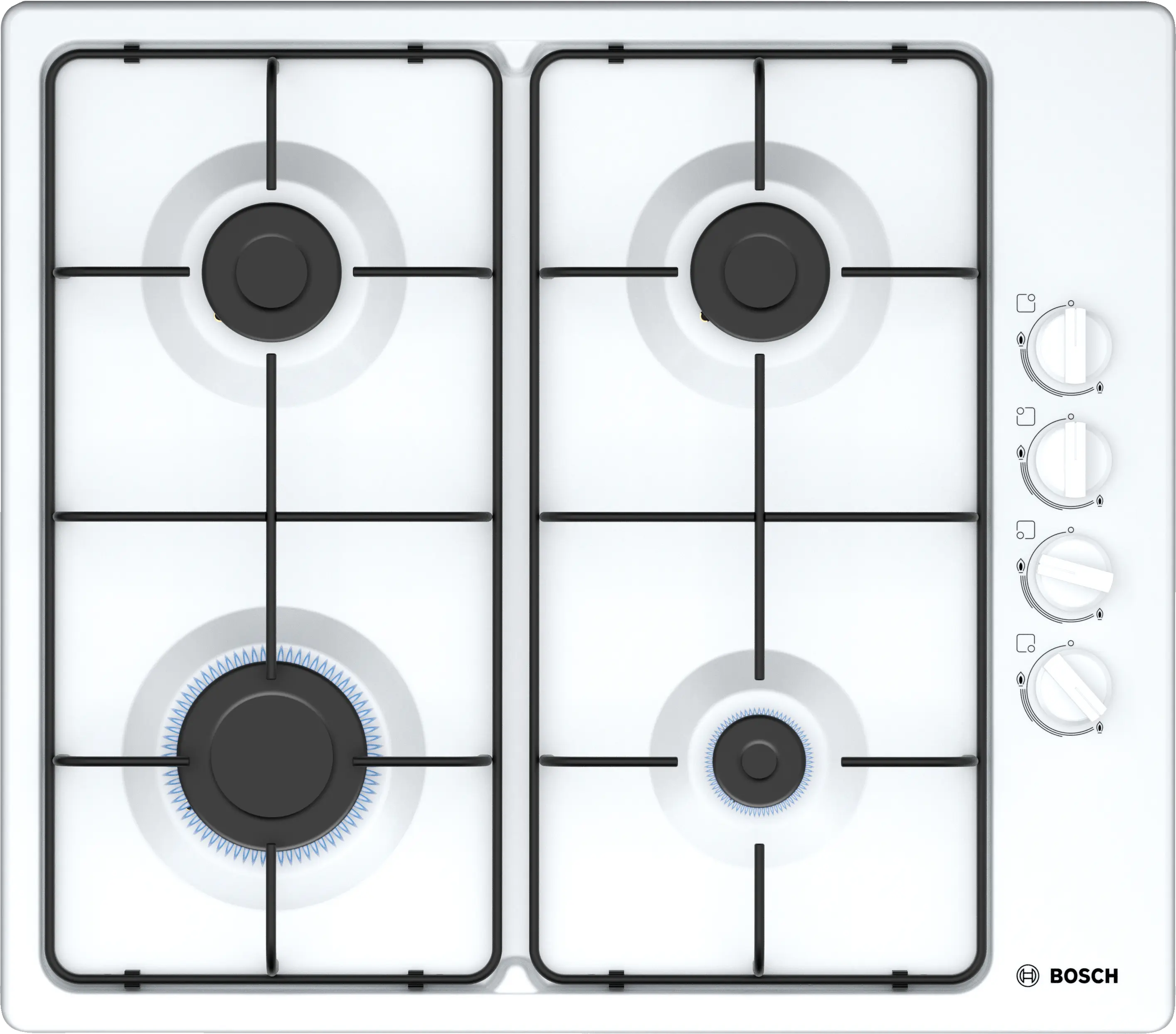 Bosch PBP6C2B80O Gazlı Ocak 60 cm Emaye, Beyaz