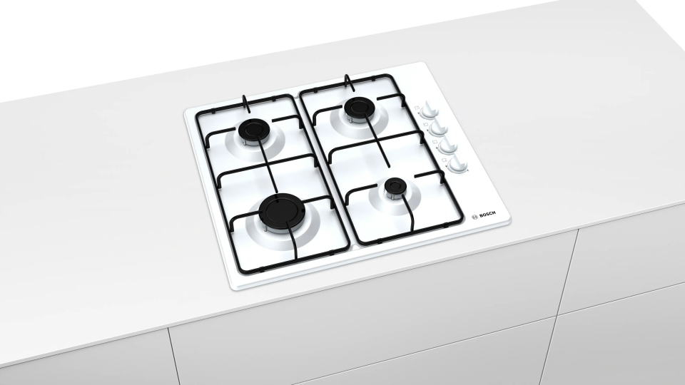 Bosch PBP6C2B80O Gazlı Ocak 60 cm Emaye, Beyaz