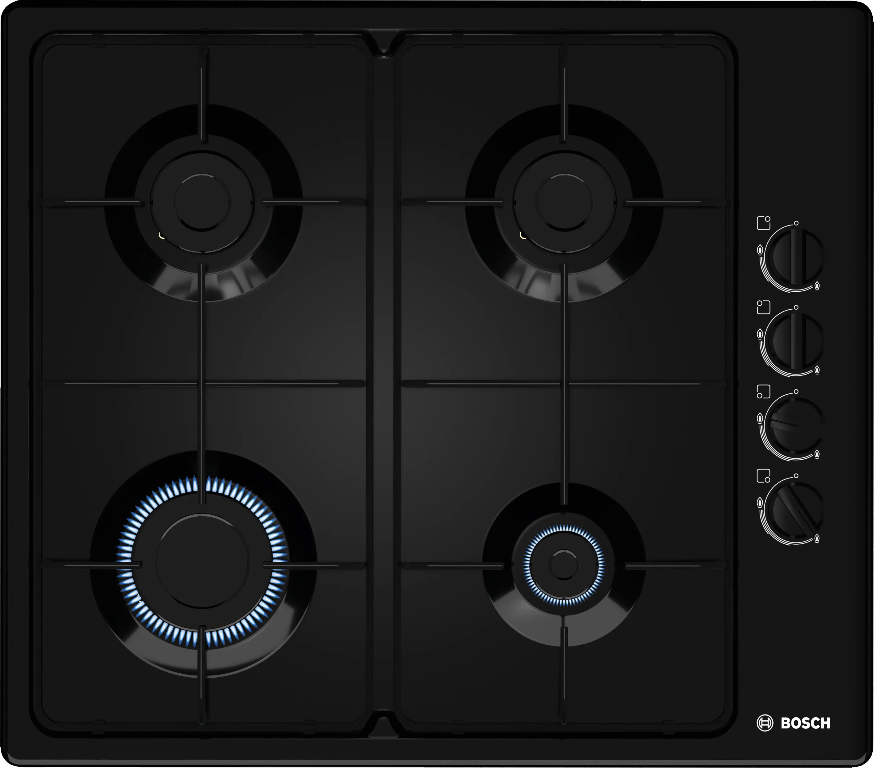 Bosch PBP6C6B82O Gazlı Ocak 60 cm Emaye, Siyah