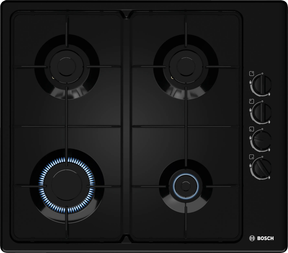 Bosch PBP6C6B82O Gazlı Ocak 60 cm Emaye, Siyah
