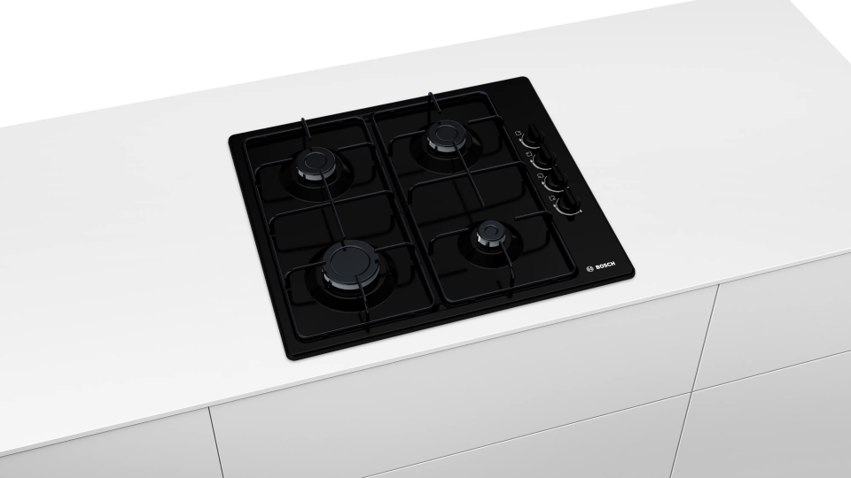 Bosch PBP6C6B82O Gazlı Ocak 60 cm Emaye, Siyah