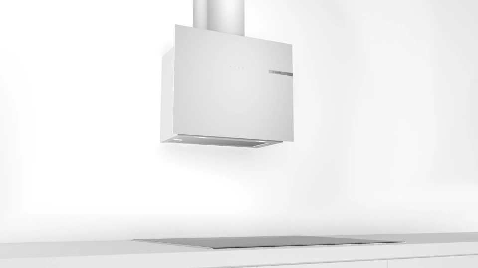 Bosch DWF65AJ20T Duvar Tipi Davlumbaz 60 cm Beyaz Cam Yüzey, Beyaz