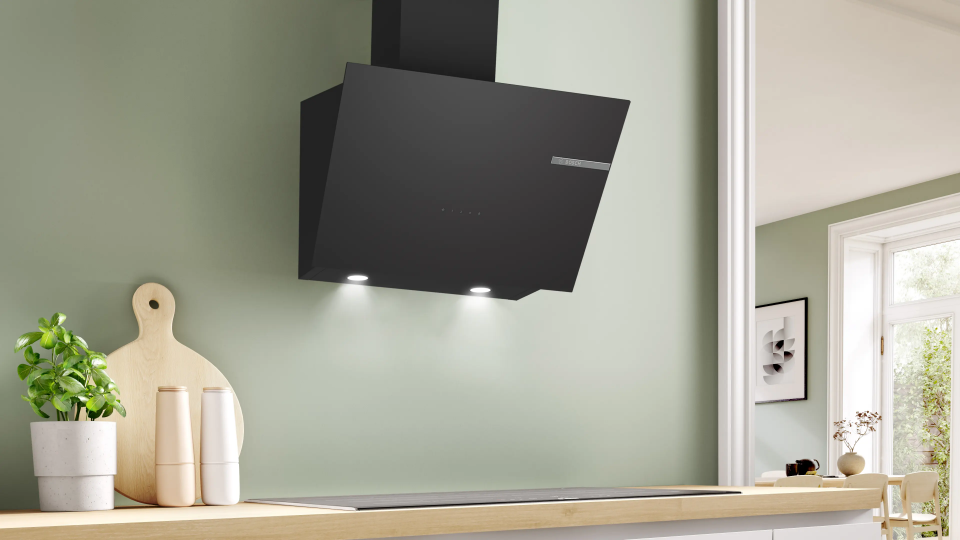 Bosch DWK66PJ60T Duvar Tipi Davlumbaz 60 cm Siyah Cam, Siyah