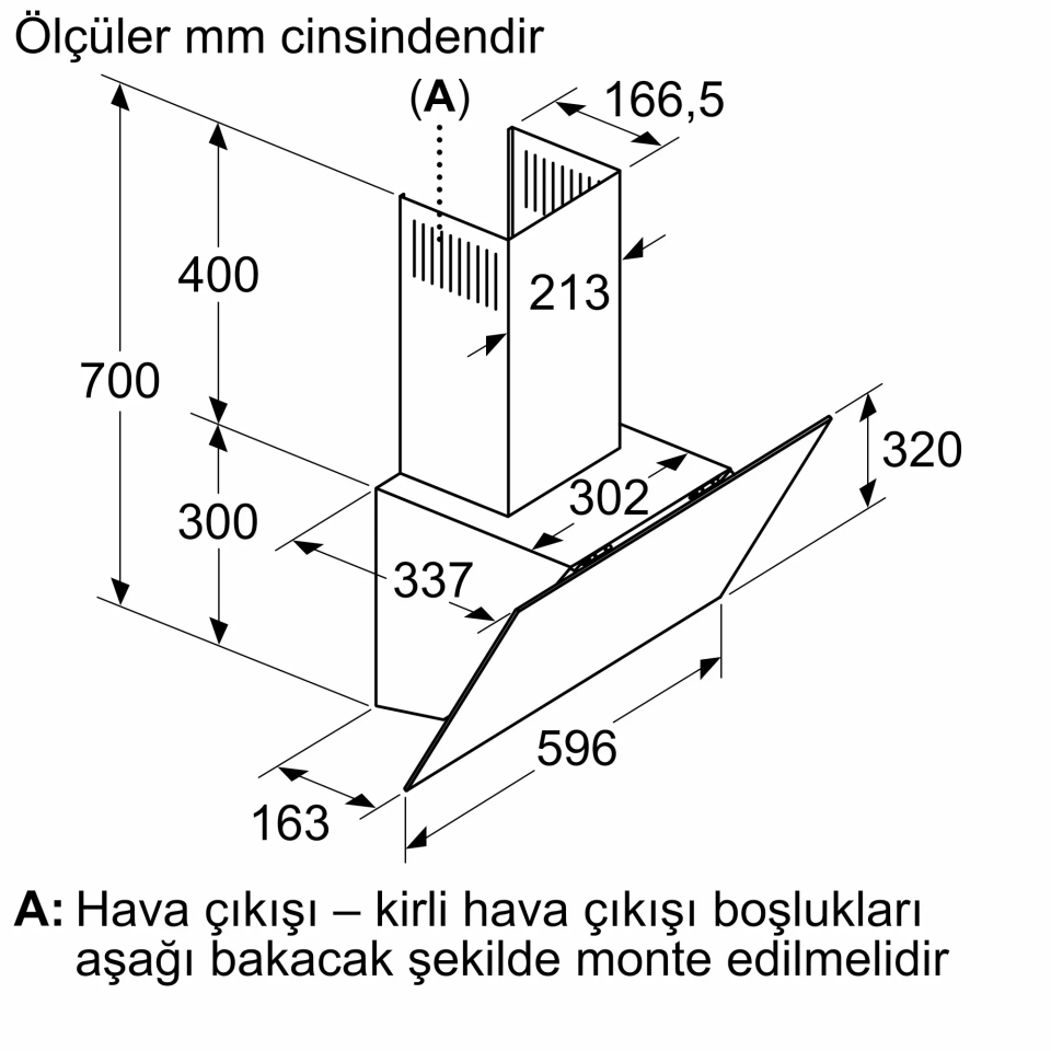 Bosch DWK64PJ20T Duvar Tipi Davlumbaz 60 cm Beyaz Cam Yüzey, Beyaz