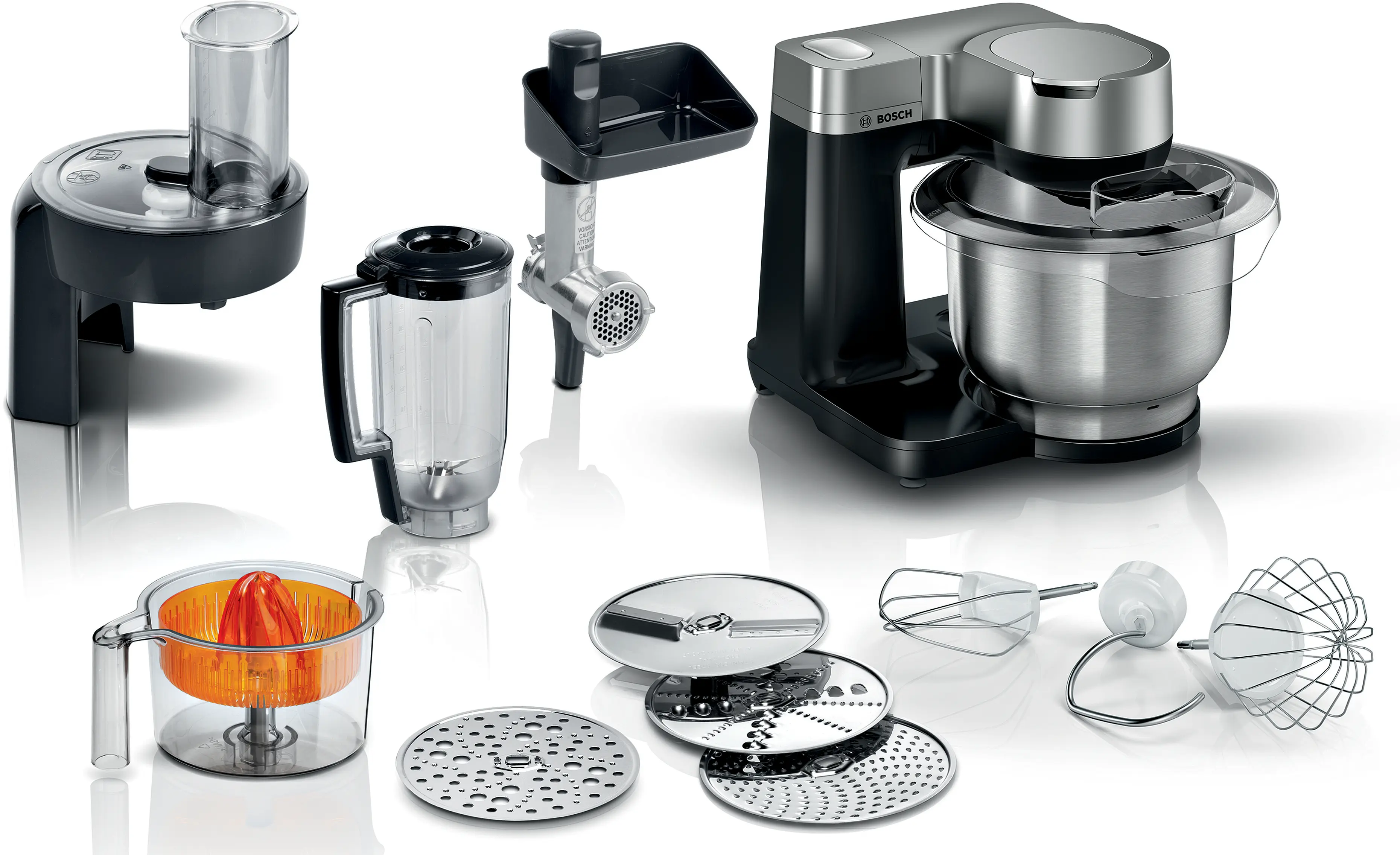 Bosch MUMS2VM40 Mutfak Makinesi MUM 900 W Siyah, Gümüş